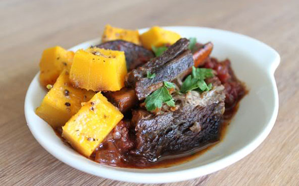 Mark's Daily Apple Savory Roasted Pumpkin with Beef Short Ribs